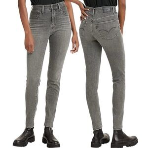 Levi’s 721 High Rise Skinny Grey Granite Jeans Size 31 Hemmed
